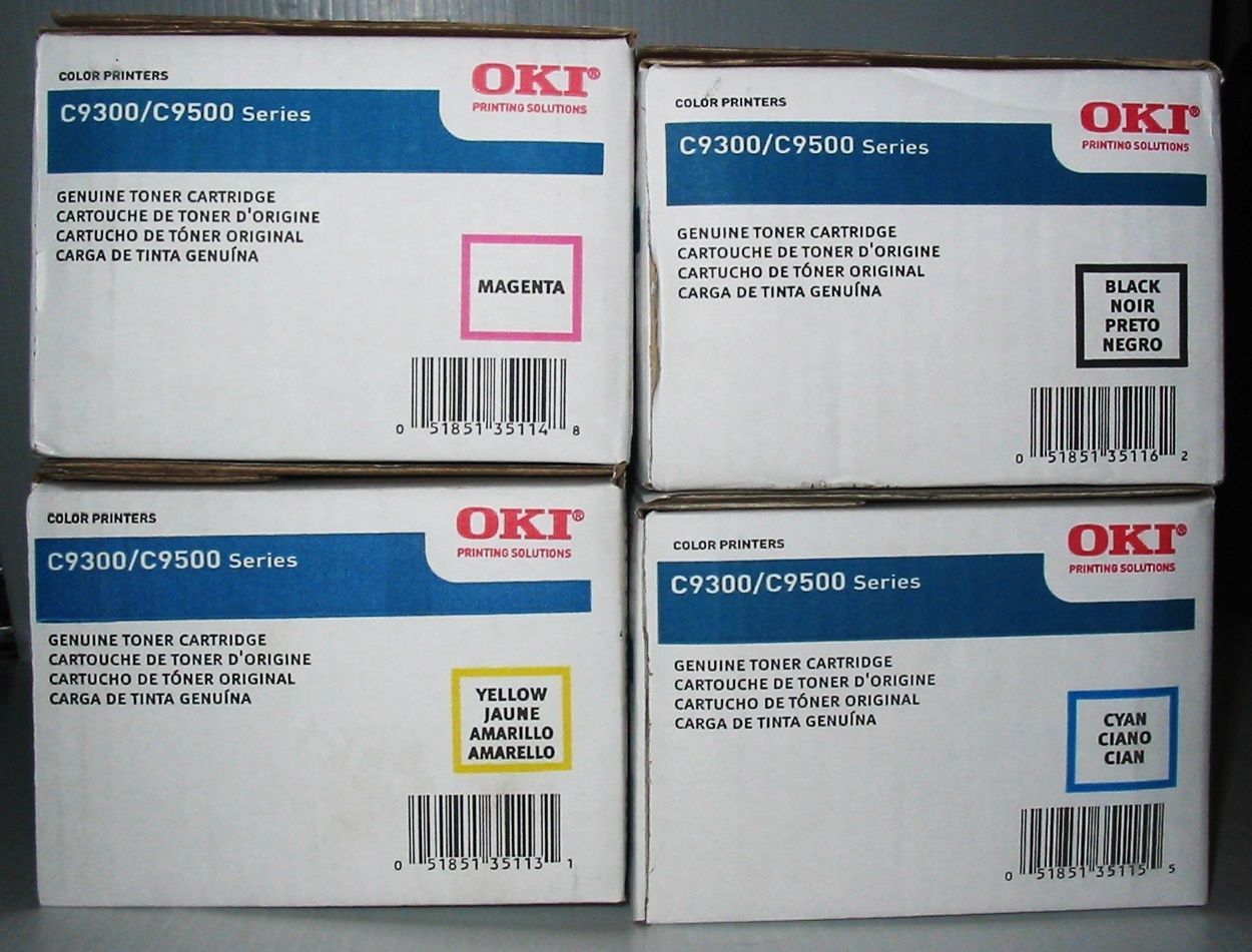 4 Genuine Oki Okidata C9300 C9500 printer 41963604 41963603 41963602 41963601