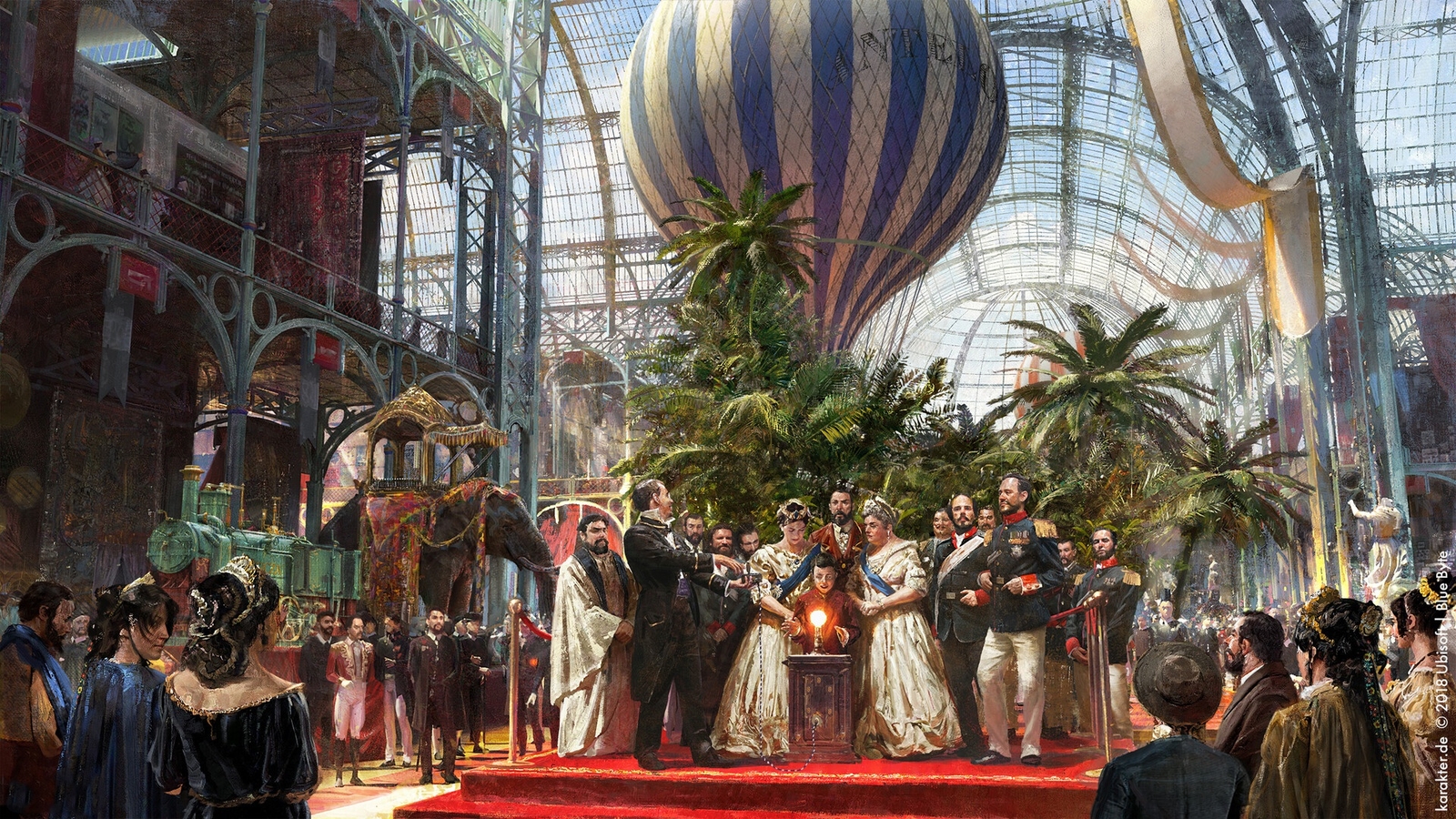 Landscape  art victorian architecture painting hot air Custom Gaming Mat Desk