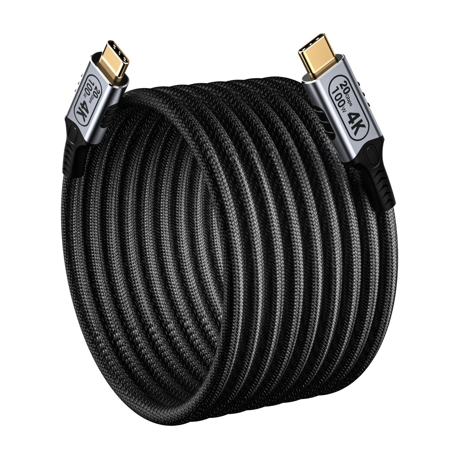 20FT USB-C to USB-C Cable 20Gbps, 4K@60Hz Video, 100W Fast Charging, Durable Nyl