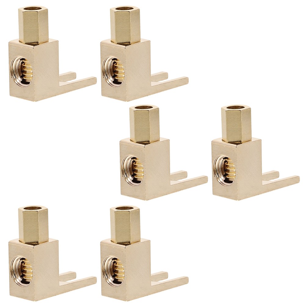 6Pcs Vintage Style Gold Copper L Shape Speaker Wire Connector Adapter