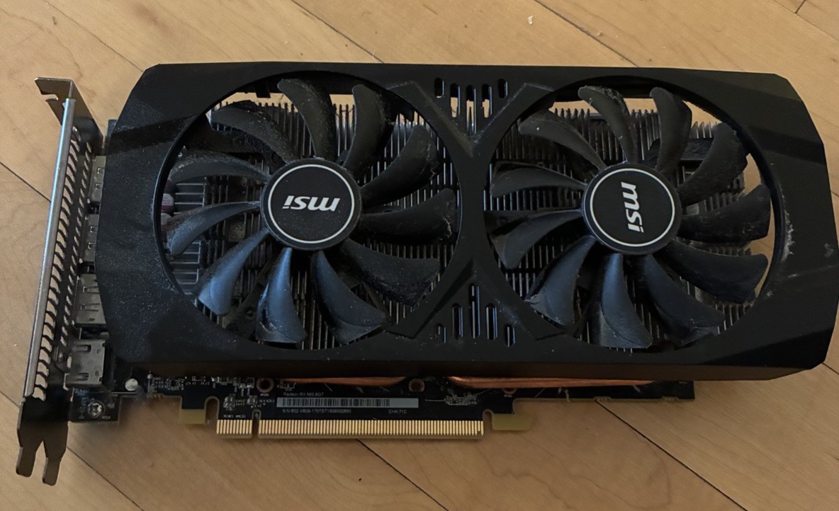MSI Radeon RX 580 8GB GDDR5 Dual Fan Graphics Card GPU 602-V809-1707S UNTESTED