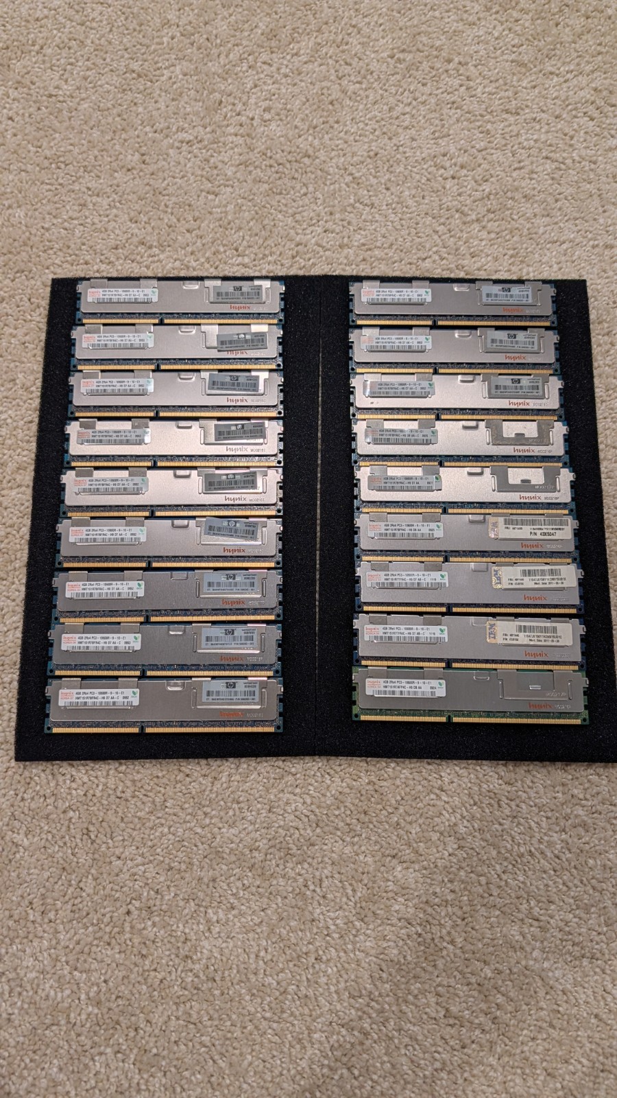 Lot of 18 x Hynix 4GB 2Rx4 DDR3 PC3 10600R HMT151R7BFR4C ECC Server Memory RAM
