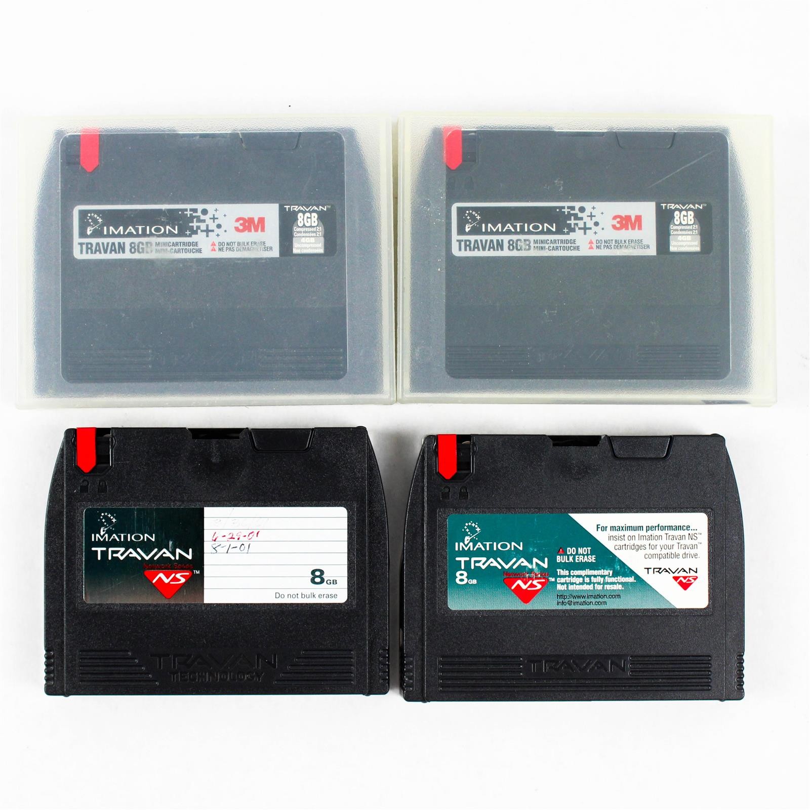 Lot of 4 Imation Travan NS 8GB Data Cartridges - Used Untested