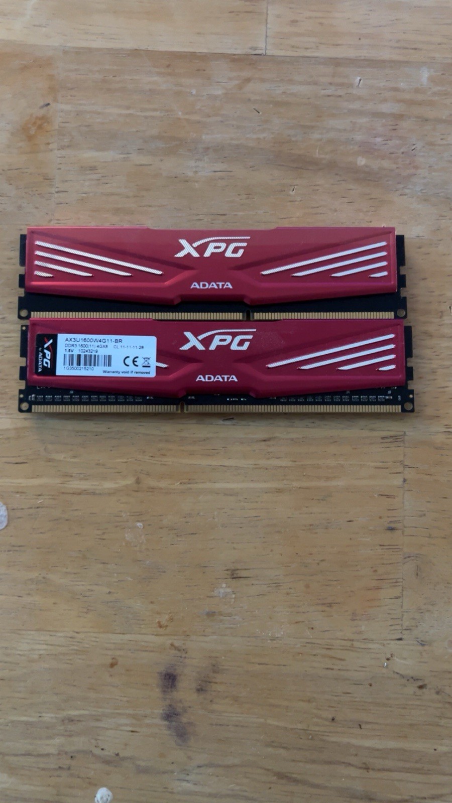 ADATA XPG AX3U1600W8G9-RR 8gb DDR3 1600MHz SKU221624 Lot of 2 Read Description
