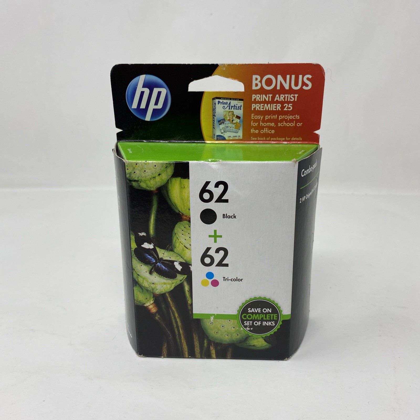 HP 62 N9H64FN Black & Tri-Color Ink Cartridge for ENVY 5540/7640 - New in Box