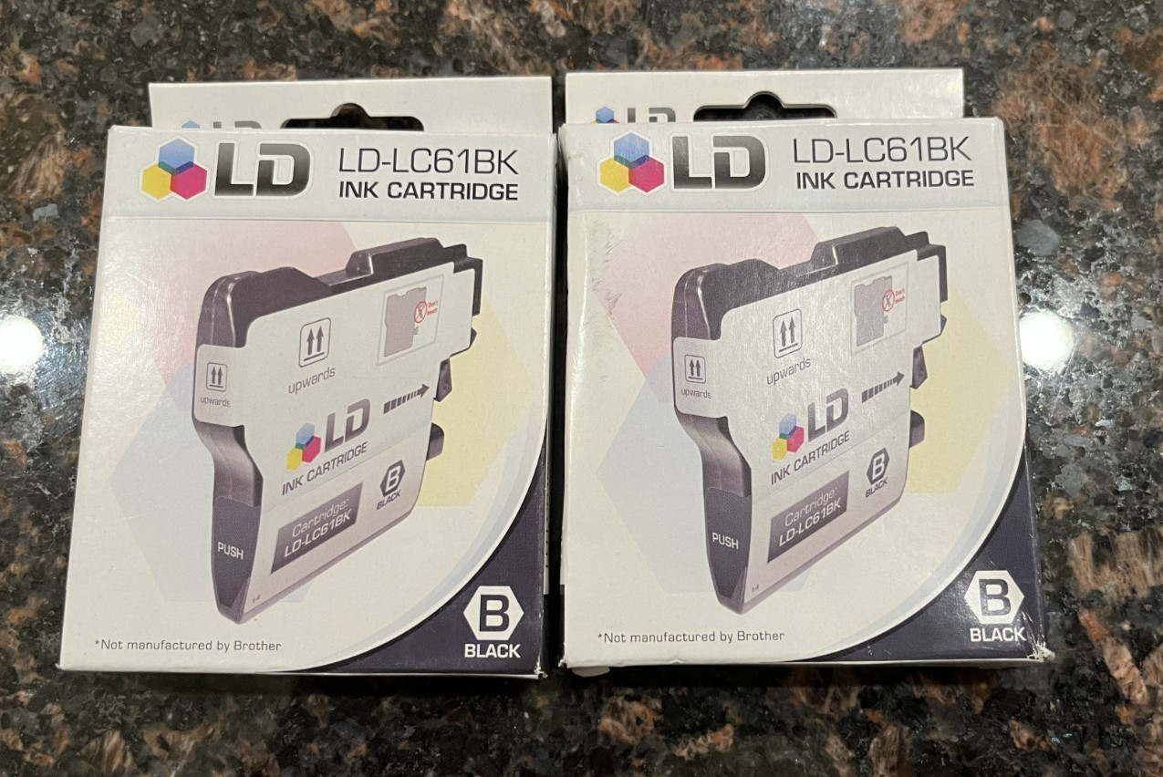 LD Compatible 2PK LC61BK Brother LC61 Black Ink Cartridge
