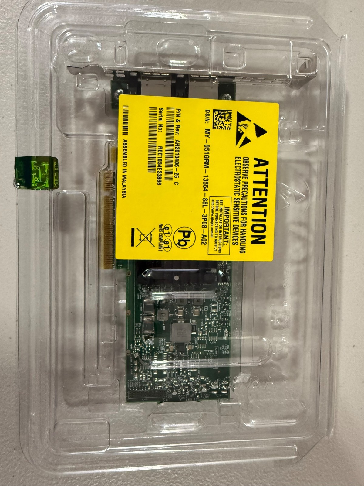 Brand New / Never Used Dell Broadcom BCM57412 Dual-Port 10GbE SFP+ Network Adapt