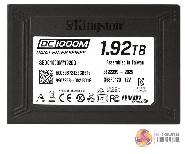 Kingston DC1000M - 1.92TB PCIe NVMe 2.5" SSD SEDC1000M1920G