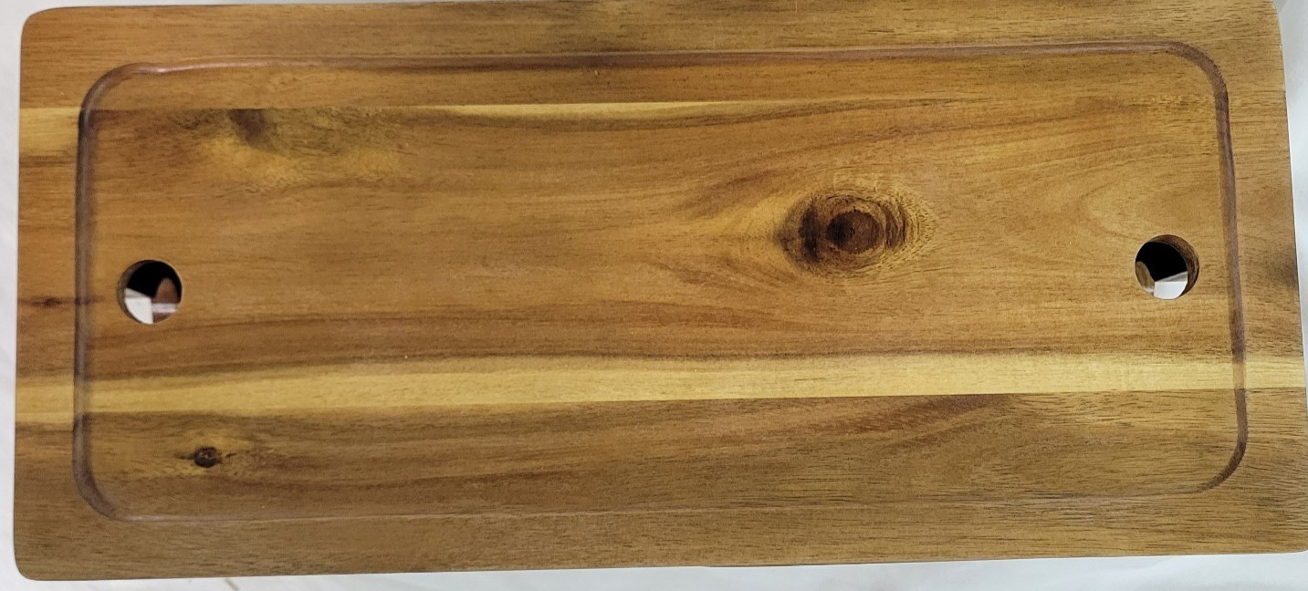 Acacia Wood Cable Management Box Round Edge -15-3/4 " L Wooden Cable Organizer
