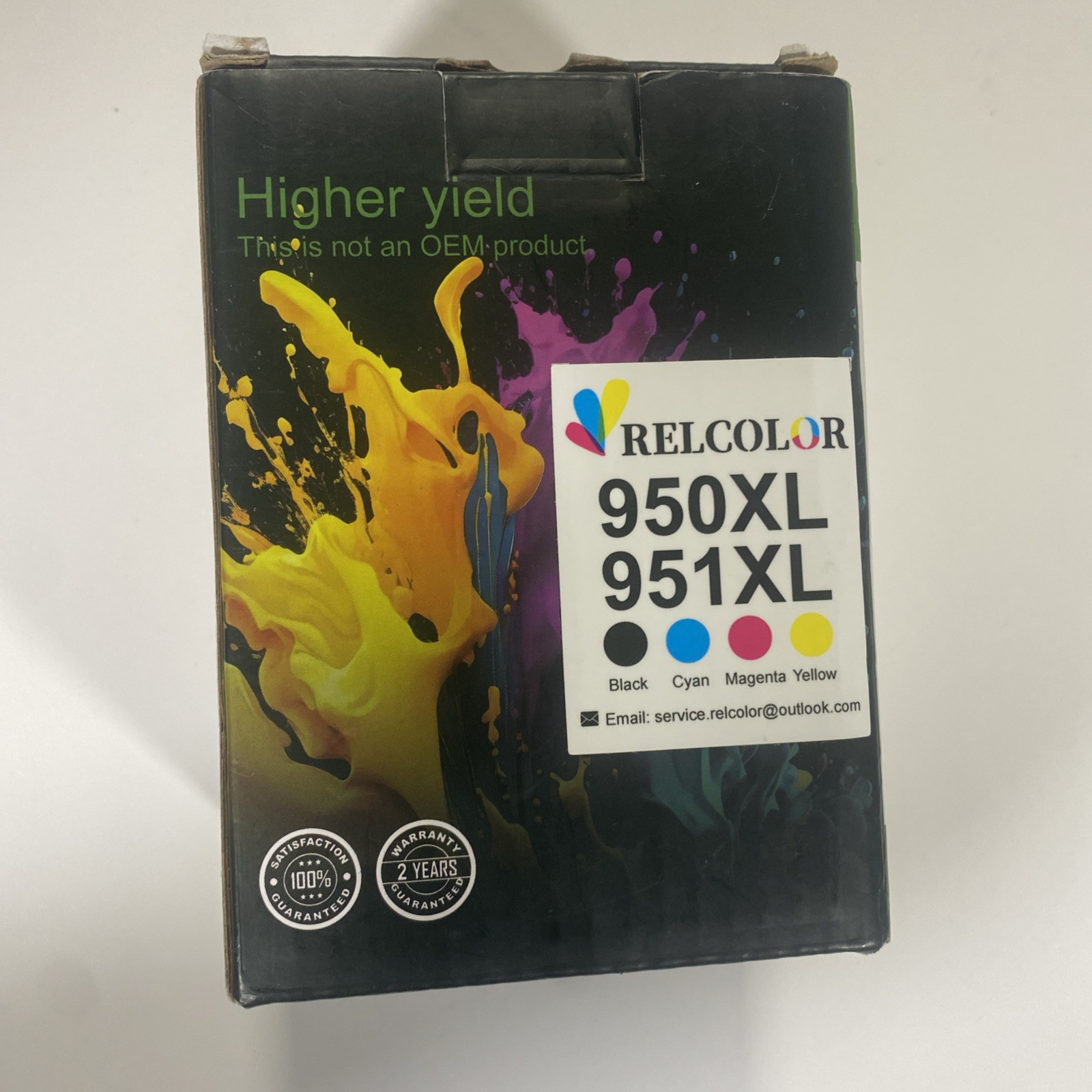 Relcolor 950 xl 951 xl 4 pack ink 1 black, 1 Cyan, 1 Magenta, and 1 Yellow