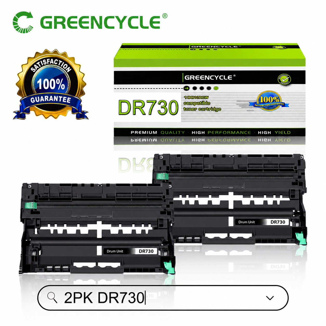 2PK DR730 DR-730 Drum Unit Compatible For Brother MFC-L2710DW MFC-L2750DW TN760