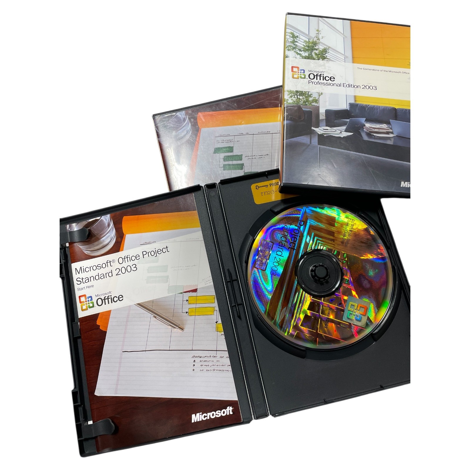 Lot of 3 – Microsoft Project Standard & Pro 2003 Retail Discs w/ Product Keys