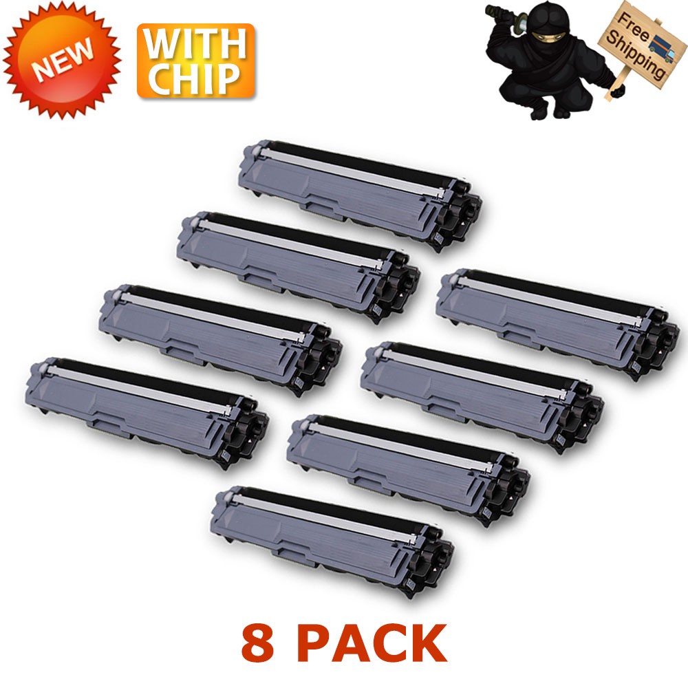 8PK TN227 Black High Yield Toner w/Chip for Brother MFC-L3770CDW