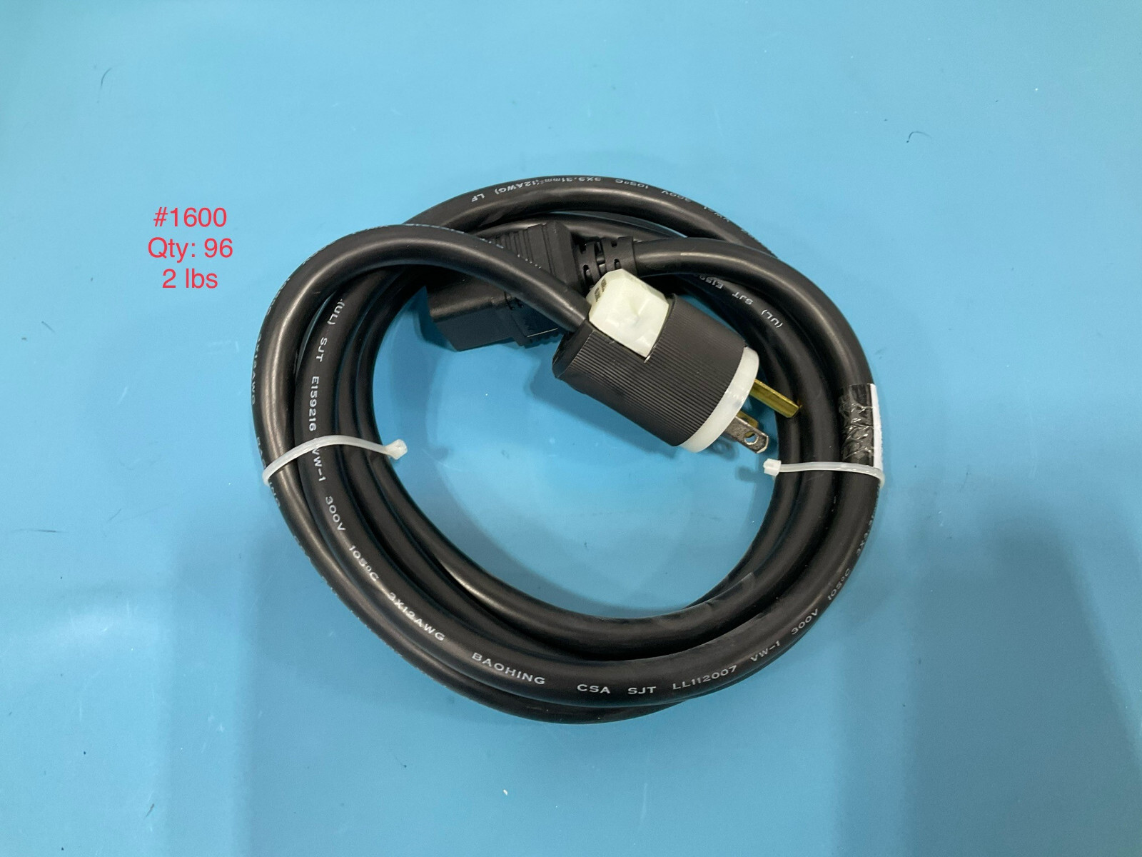 ABB 8FT NEMA 5-15P to IEC 320-C19 AC Power Cord CC848850792 GE 16kZ38
