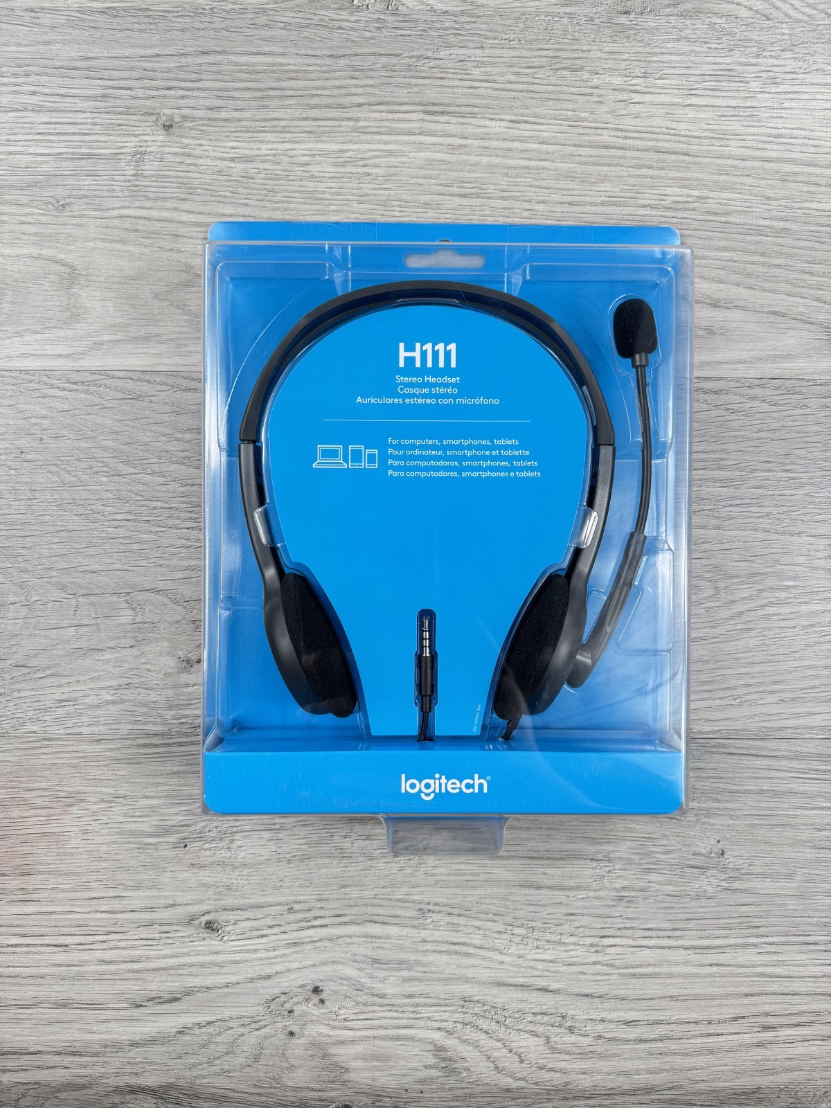 Logitech H111 Wired Headset Stereo Headphones with Noise Cancelling Microphone