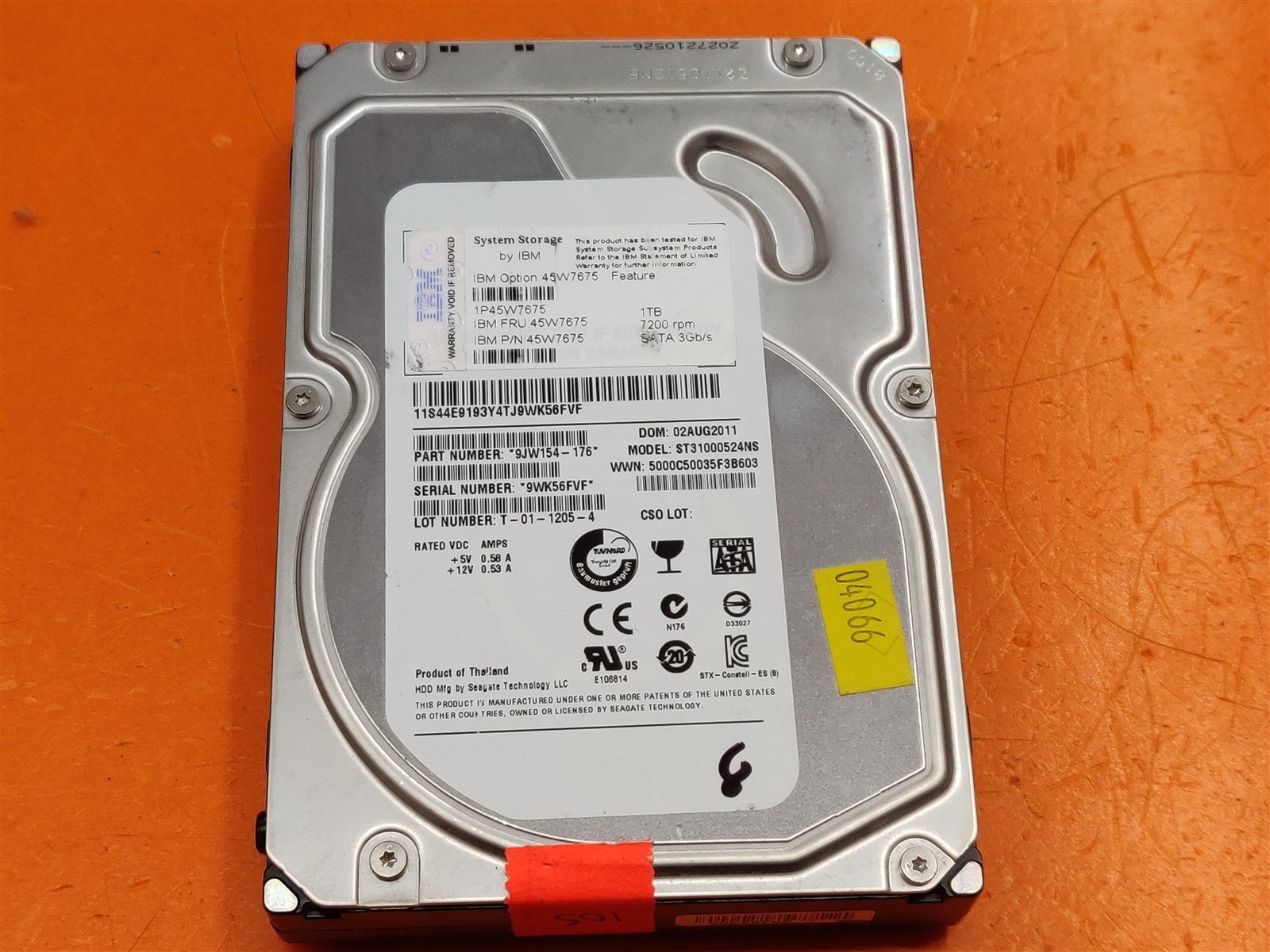 ⭐️⭐️⭐️⭐️⭐️ *AS IS* HDD Hard Drive SATA Desktop 3.5" IBM ST31000524NS 1TB