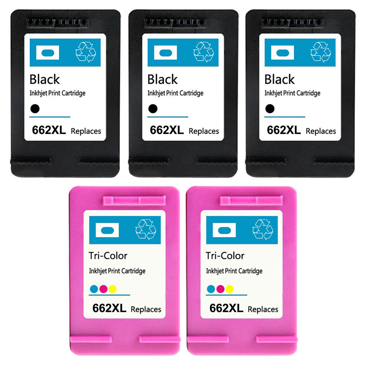 5 pk For HP 662XL Black & Color Ink Cartridges Deskjet 1015 1515 2515 2545