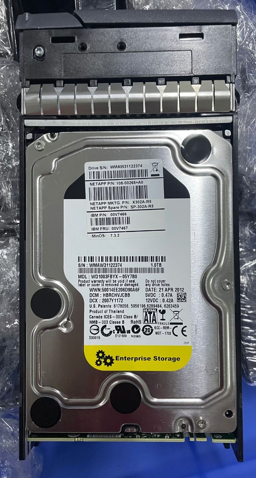 NetApp X302A-R5 00V7466 00V7467 108-00268 1T SATA 3.5 HDD