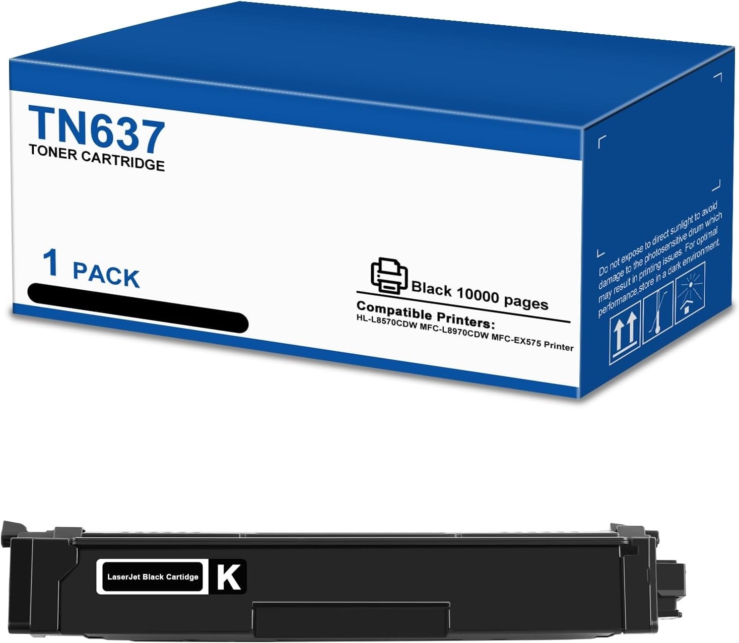 TN637 Black Ultra High Yield Toner With Chip Brother HL-L8570CDW MFC-EX575 10K
