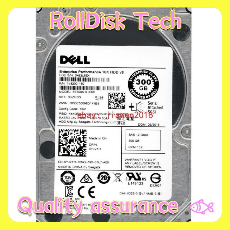 New Hard Drive Dell 0YJ2KH 300GB 10000RPM 128MB SAS-3 ST300MM0008 2.5" Inch