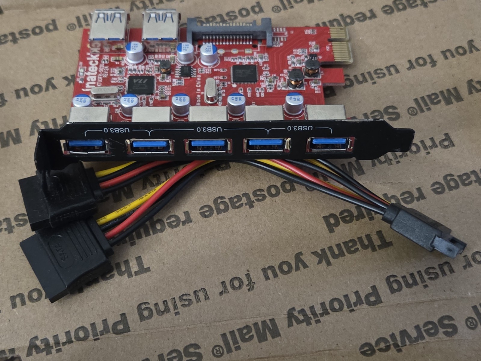 Inateck KTU3FR-502U 7-Port USB 3.0 5Gbps PCIe Expansion Adapter Card - TESTED