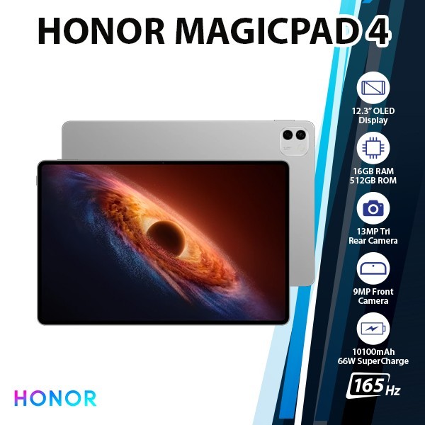 (Wi-Fi) HONOR MagicPad4 Android PC Tablet (New) (16GB+512GB/GREY/Octa Core)