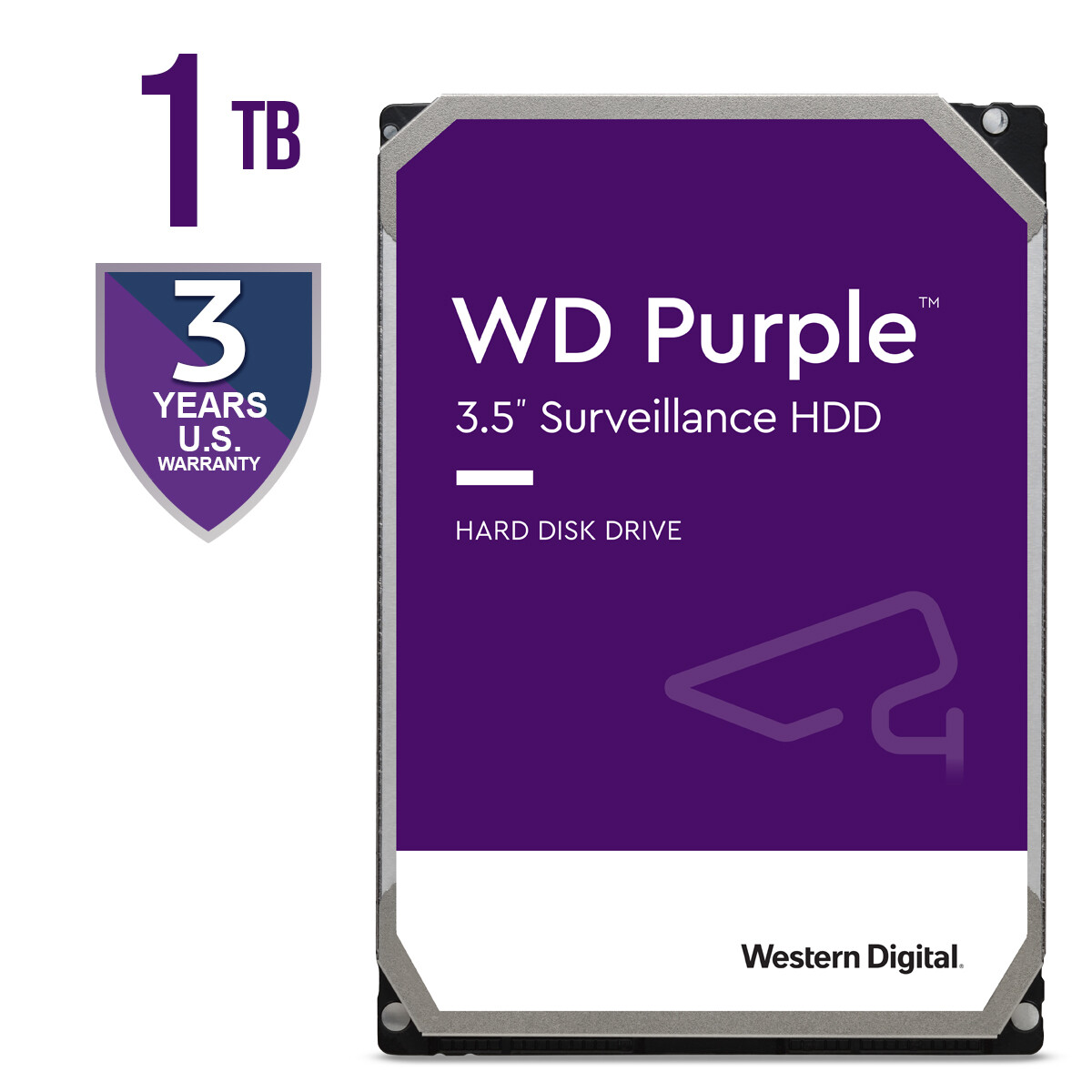 WD Purple 1TB Internal Hard Drive Surveillance HDD 3.5" SATA III 64MB WD11PURZ