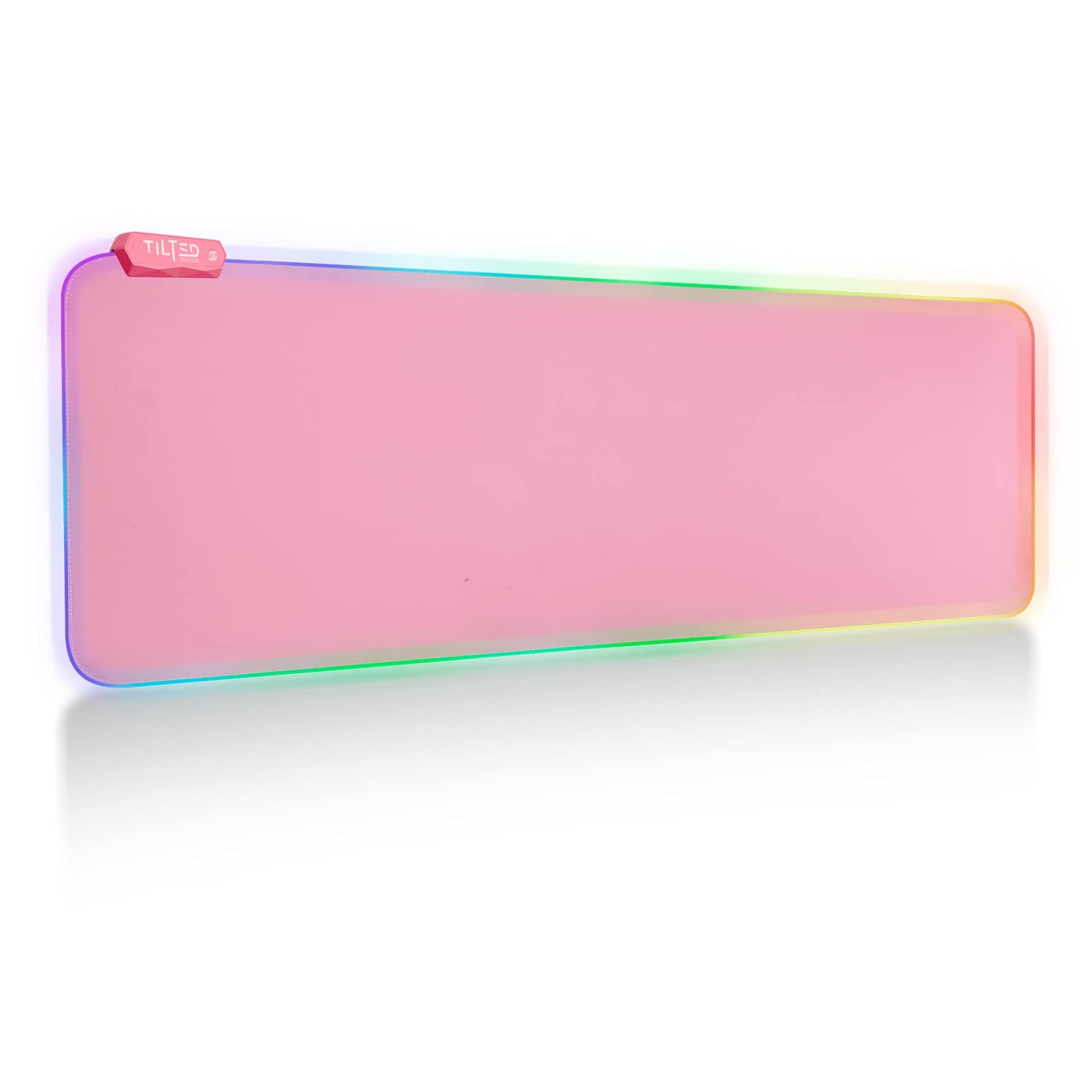 Pink RGB Gaming Mouse Pad Large LED Desk Mat 8 Light Modes Girl Accessories