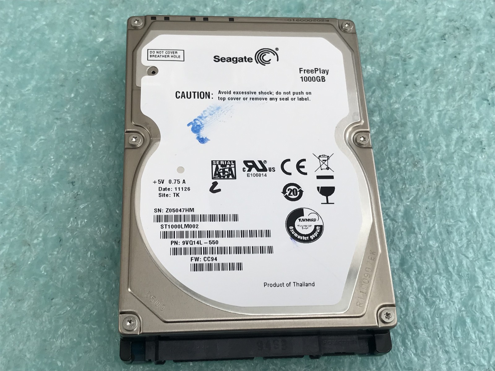 Seagate FreePlay ST1000LM002 1TB 2.5" SATA Thick Hard Drive - HD829A