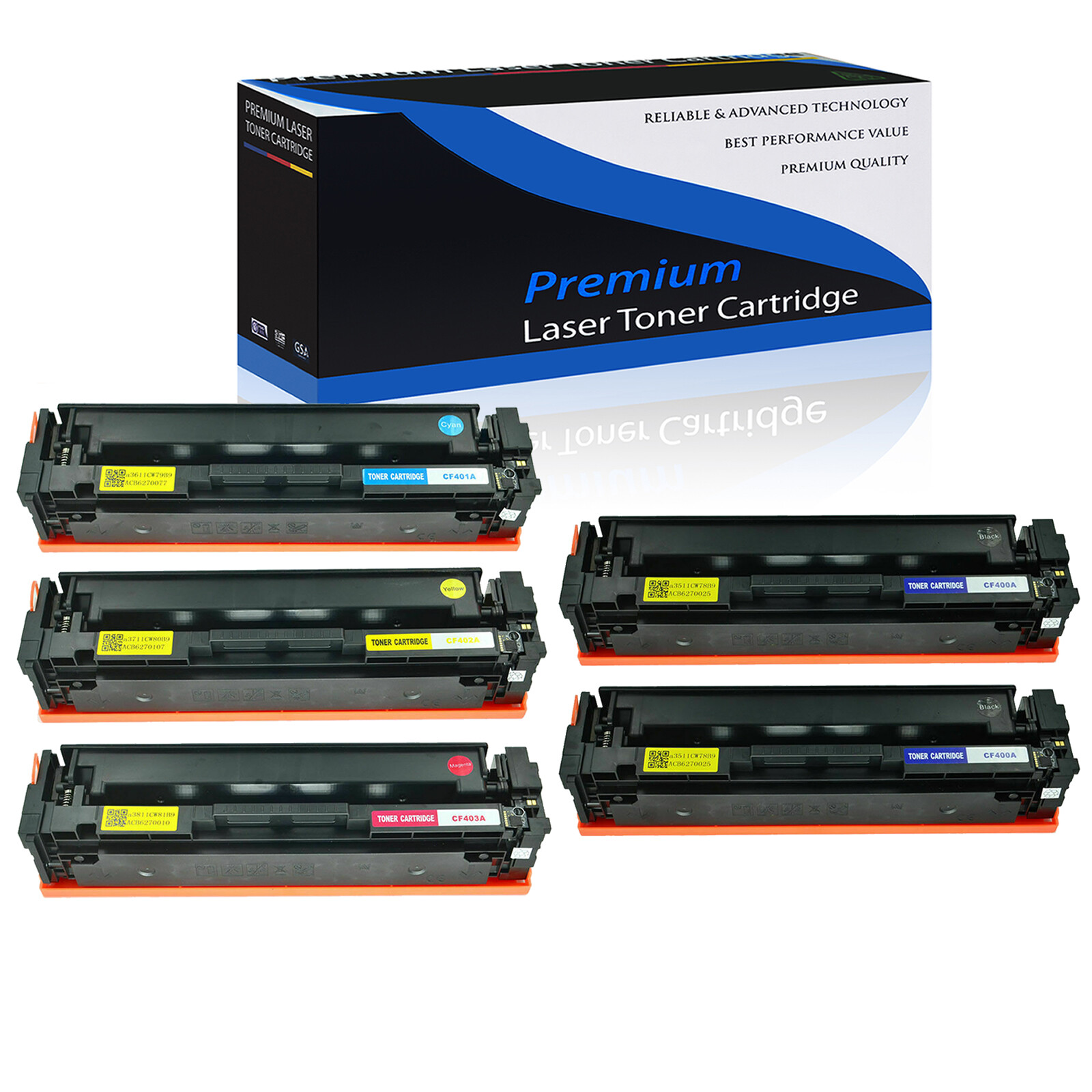 5PK 201A BCMY Set CF400A-403A Toner Cartridge for HP Laserjet MFP M277dw M252dw