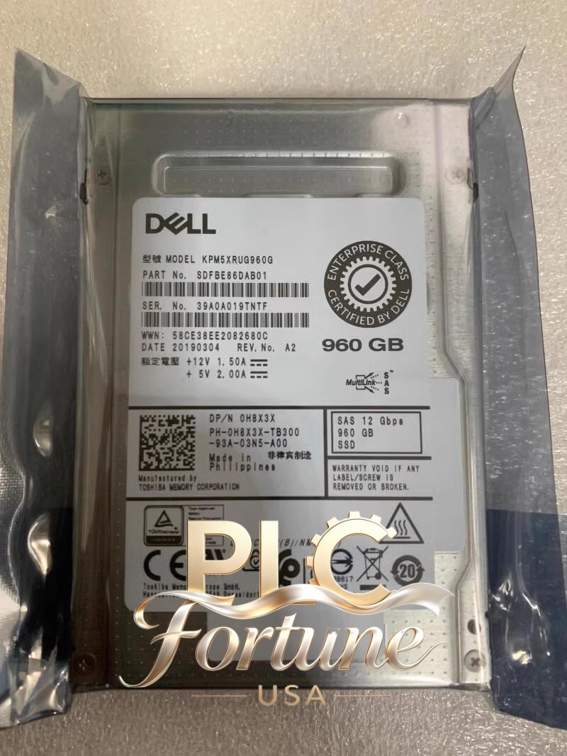 New DELL  0H8X3X H8X3X KPM5XRUG960G 960GB 2.5" SAS 12G RI SSD Solid State Drive