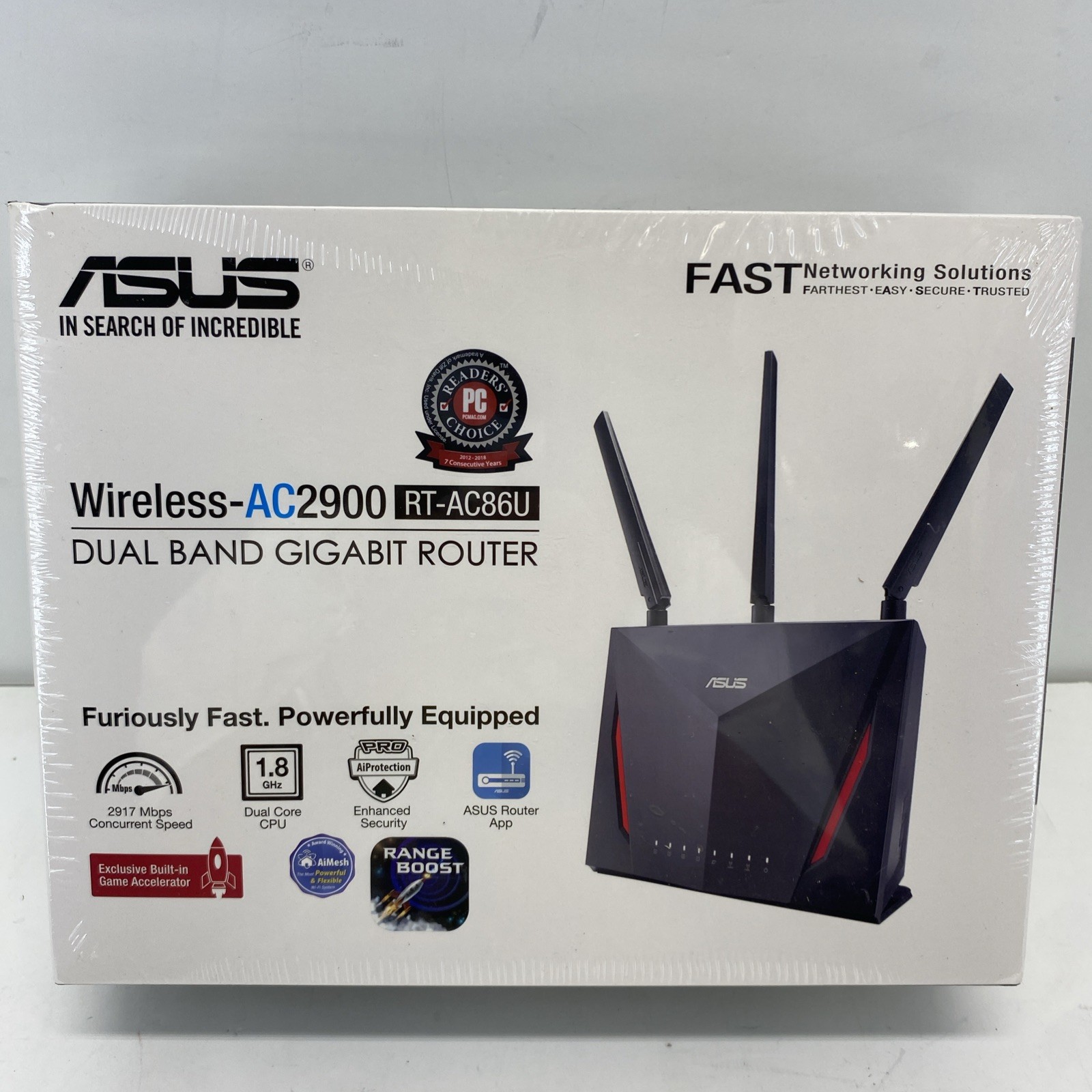 New Sealed ASUS Wireless AC2900 RT-AC86U Dual Band Gigabit Router Black