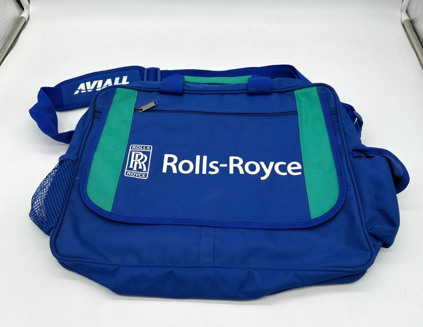 RARE Rolls Royce Heli Expo 2009 Promotional Shoulder Messenger Bag Blue Teal
