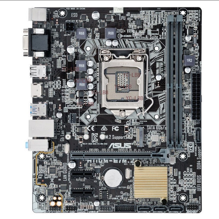 For ASUS H110M-E/M.2 DDR4 LGA1151 Motherboard VGA+HDMI DDR4 32G M-ATX Intel