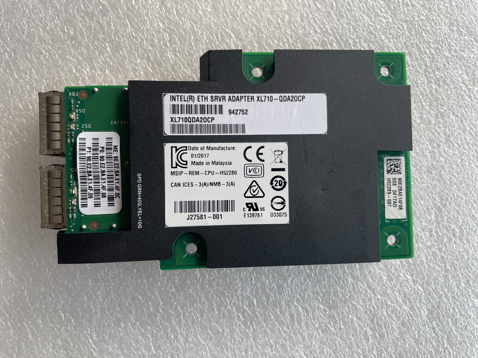Intel XL710-QDA2OCP Dual Port 40/10GbE QSFP+ Ethernet  Adapter OCP Card