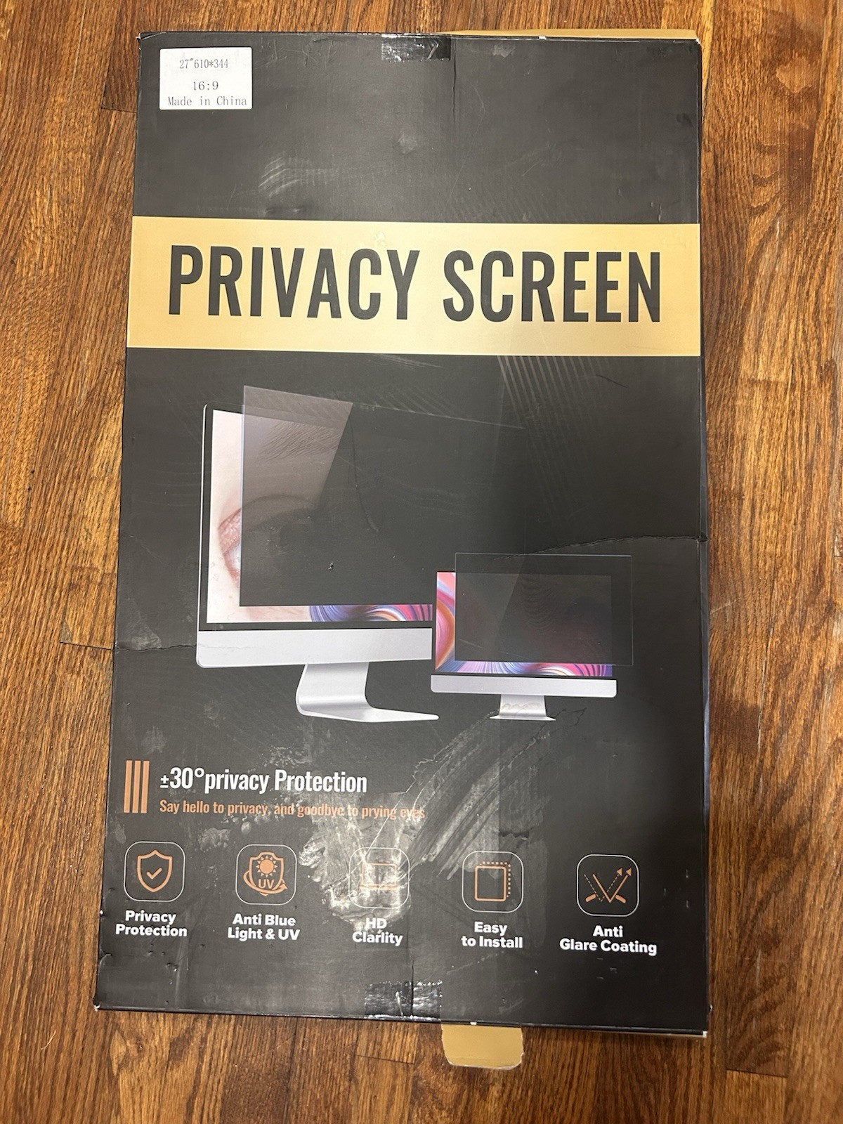 Magnetic Computer Privacy Screen 23.6 Inch, Removable Hanging, 16:9, Anti Blue