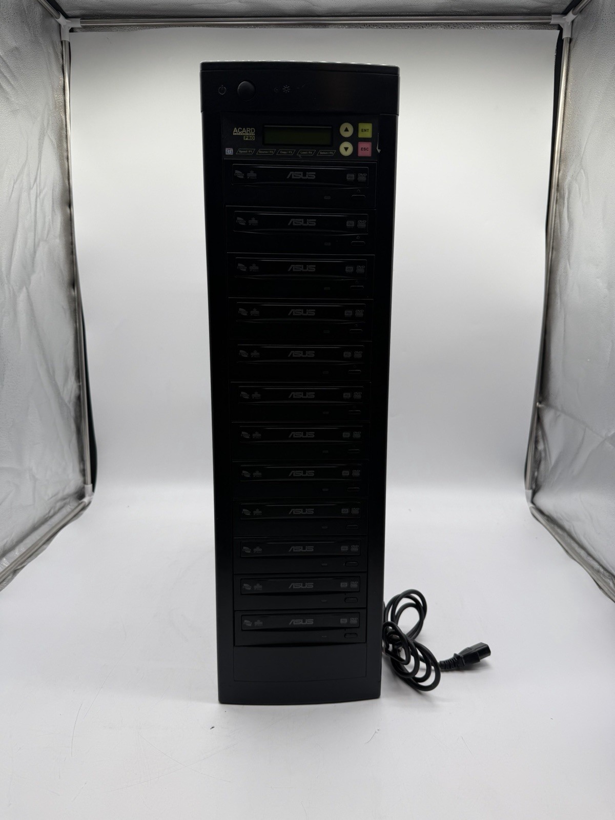 ACARD Pro 1-to-11 DVD/CD Duplicator 12 ASUS Drives Standalone Tested Working