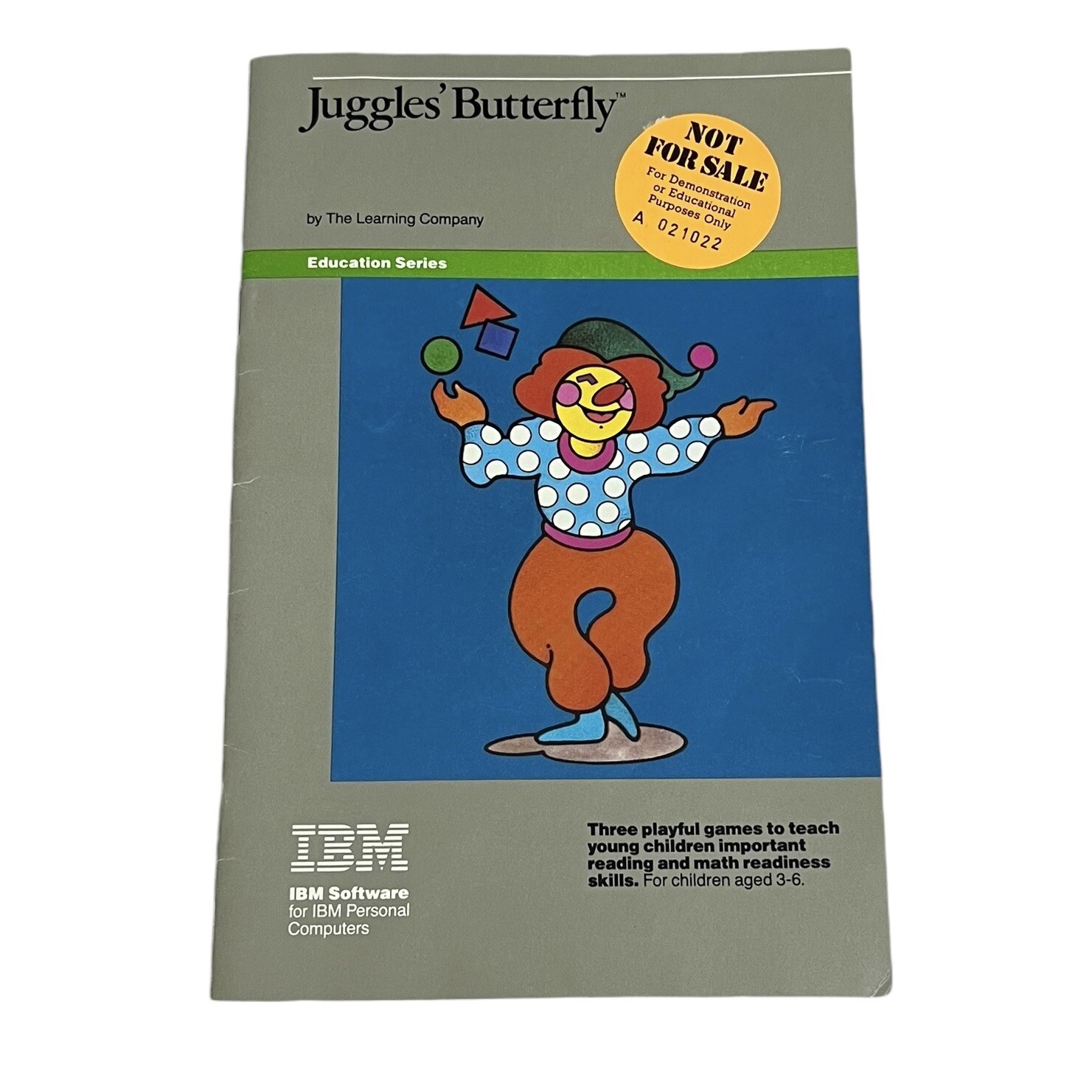 Vintage 1980's IBM Computer Software Juggles Butterfly Video Game Manual Only