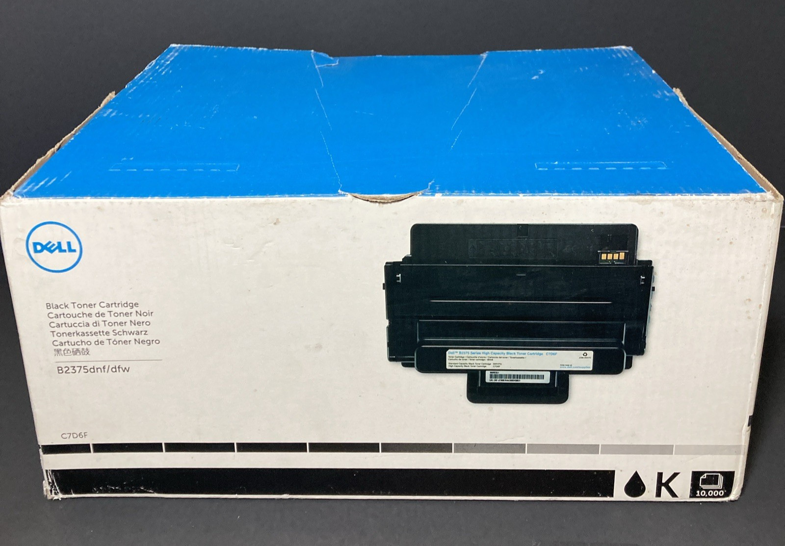 Dell B2375dnf/dfw High Capacity Black Toner 10,000 Pages (C7D6F) Toner Sealed 