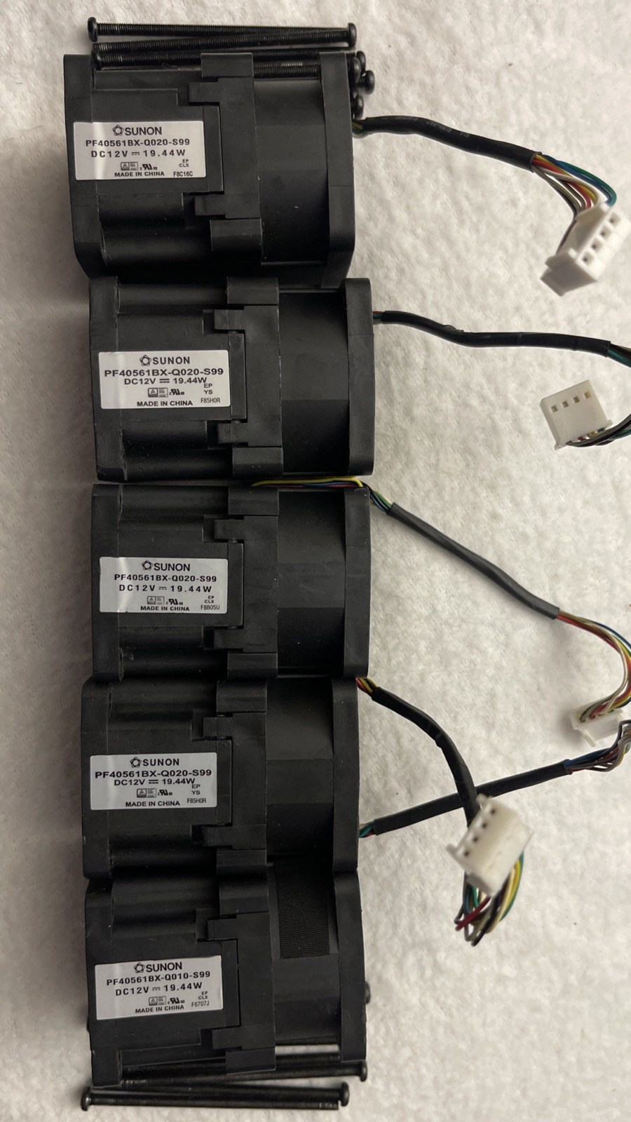 Lot Of 5 Sunon PF40561BX-Q020-S99 Dual 40mm  Fan 4-Pin DC 12V AIC Server TESTED