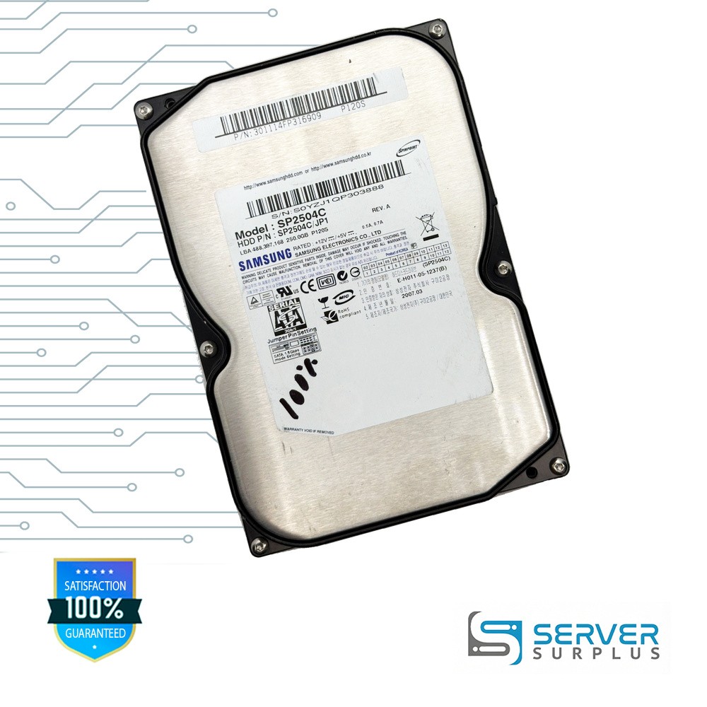 Samsung SP2504C 250GB SATA 1.5Gb/s 3.5 in Enterprise HDD | SP2504C/JP1