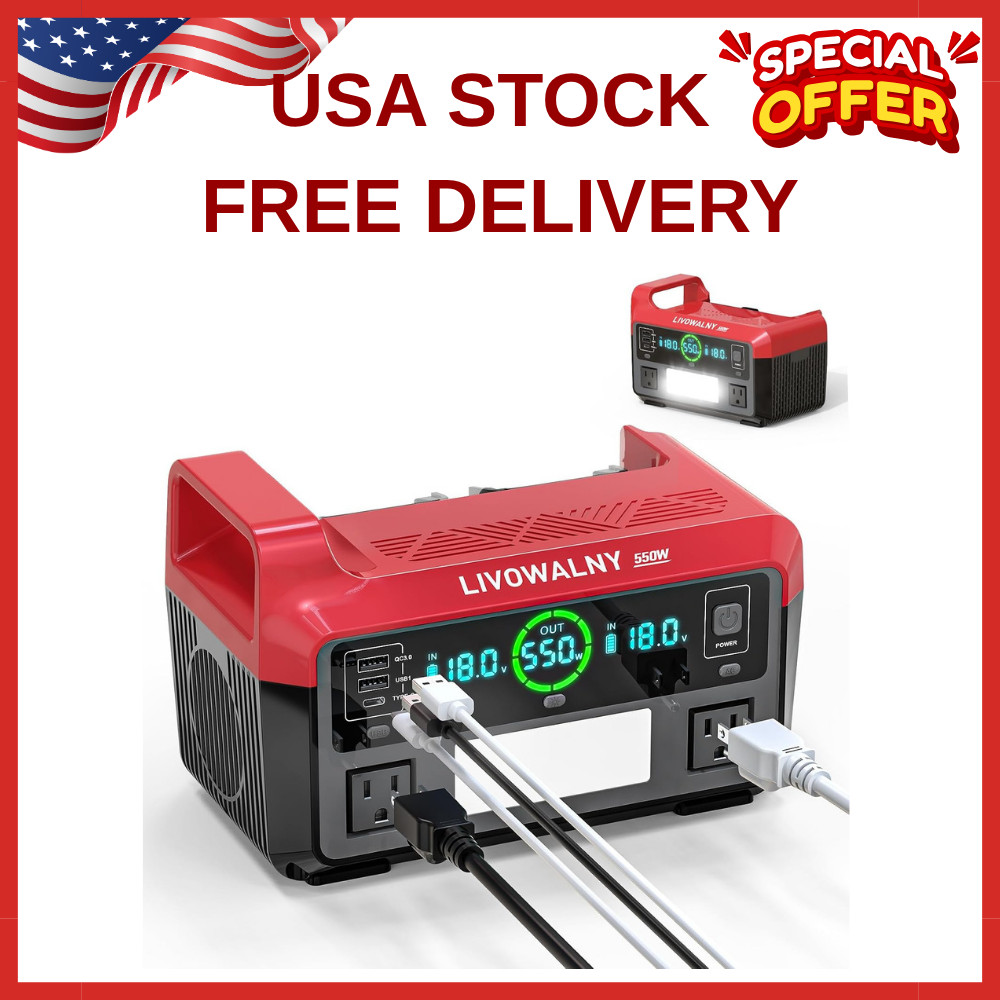 550W Power Station Compatible with Milwaukee: Portable Generator DC 18V to AC...