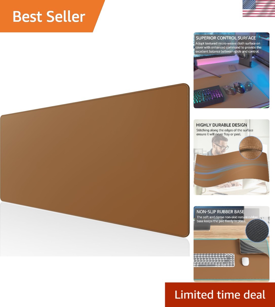 Versatile Desk Mat - 31.5 x 15.7 Inch Micro-Weave Mouse Pad for Gaming & Office