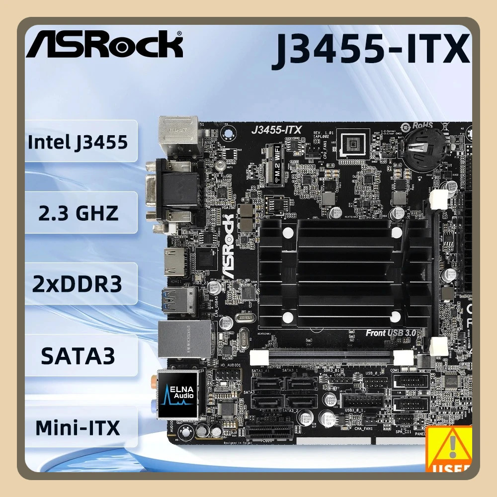 ASROCK J3455-ITX Mini-ITX Motherboard Intel Quad-Core cpu J3455 DDR3 16G USB 3.1