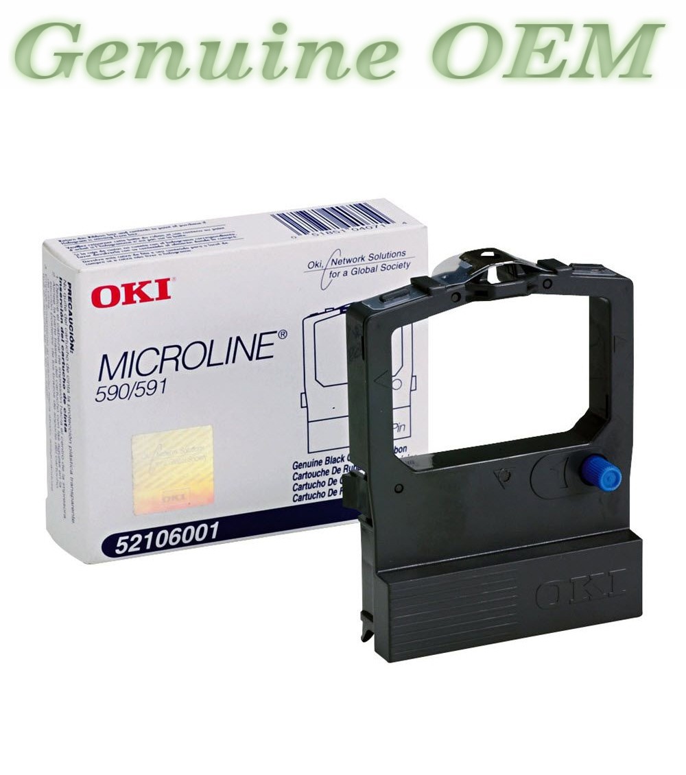 52106001 Original OEM Okidata Ribbon, Black Genuine Sealed