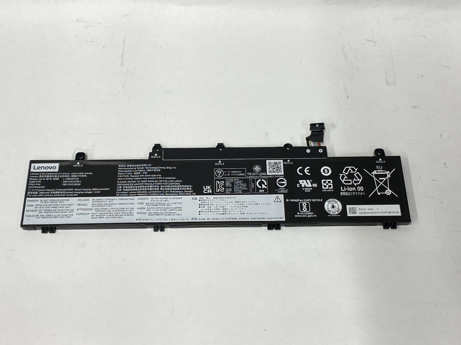 Lenovo ThinkPad E15 Gen 2 Internal Battery L19M3PD5 L19C3PD5 45Wh