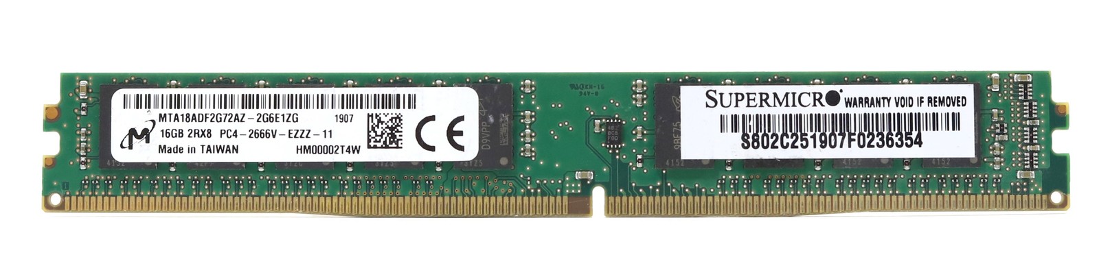Micron 16GB 2RX8 PC4-2666V-EZZZ-11 ECC Unbuffered Memory MTA18ADF2G72AZ-2G6E1ZG