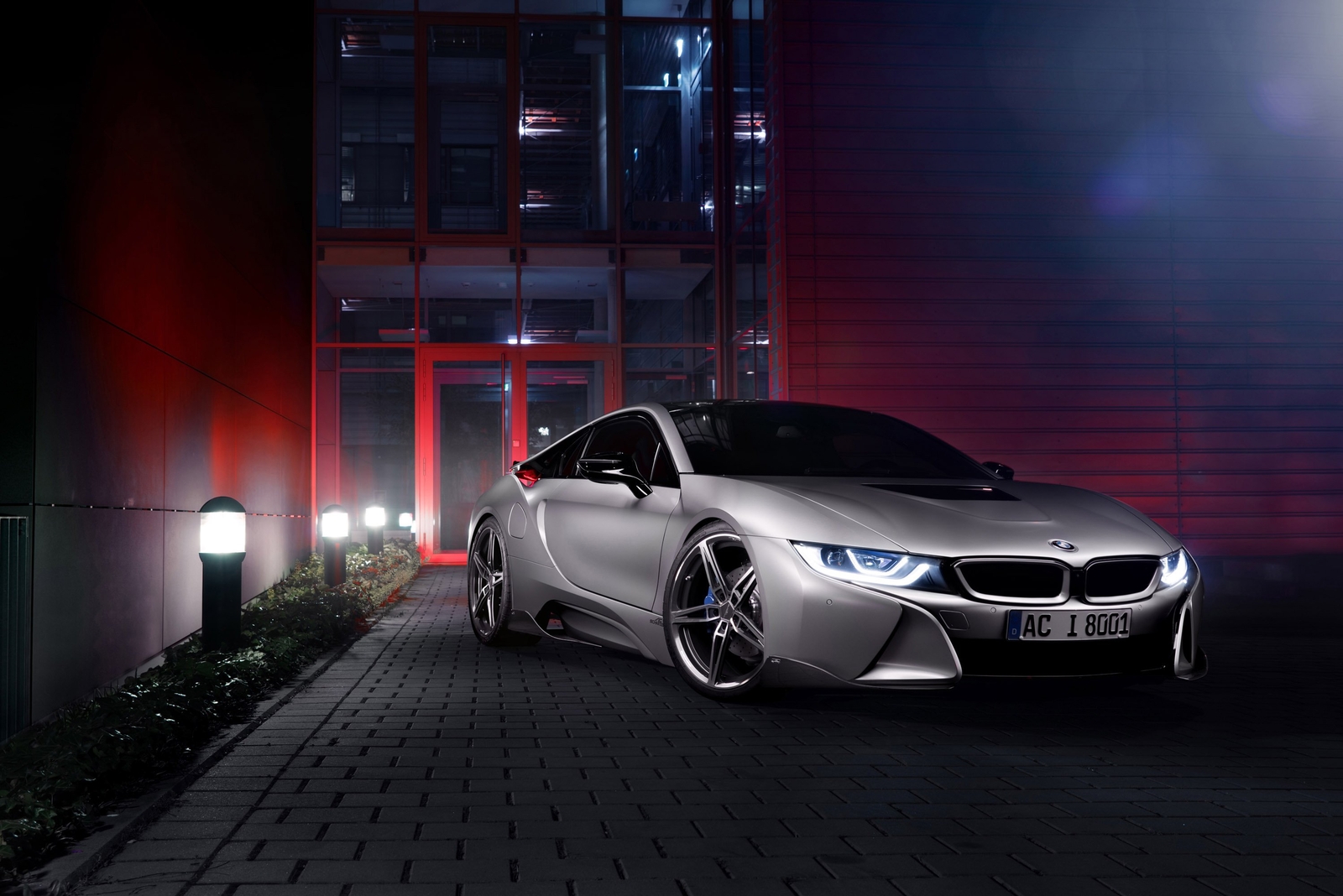 Cars 2015 ac schnitzer bmw i8 coupe electric modified Desk Mat Stitched