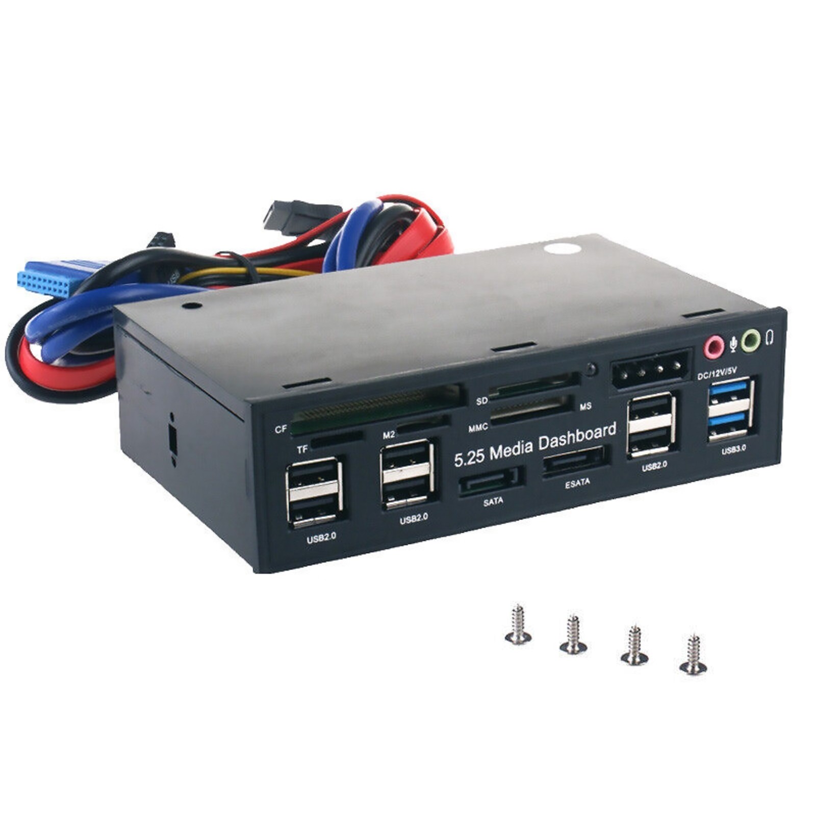 5.25'' PC Front Panel Dashboard Media USB 3.0 Hub Audio Panel Dashboard
