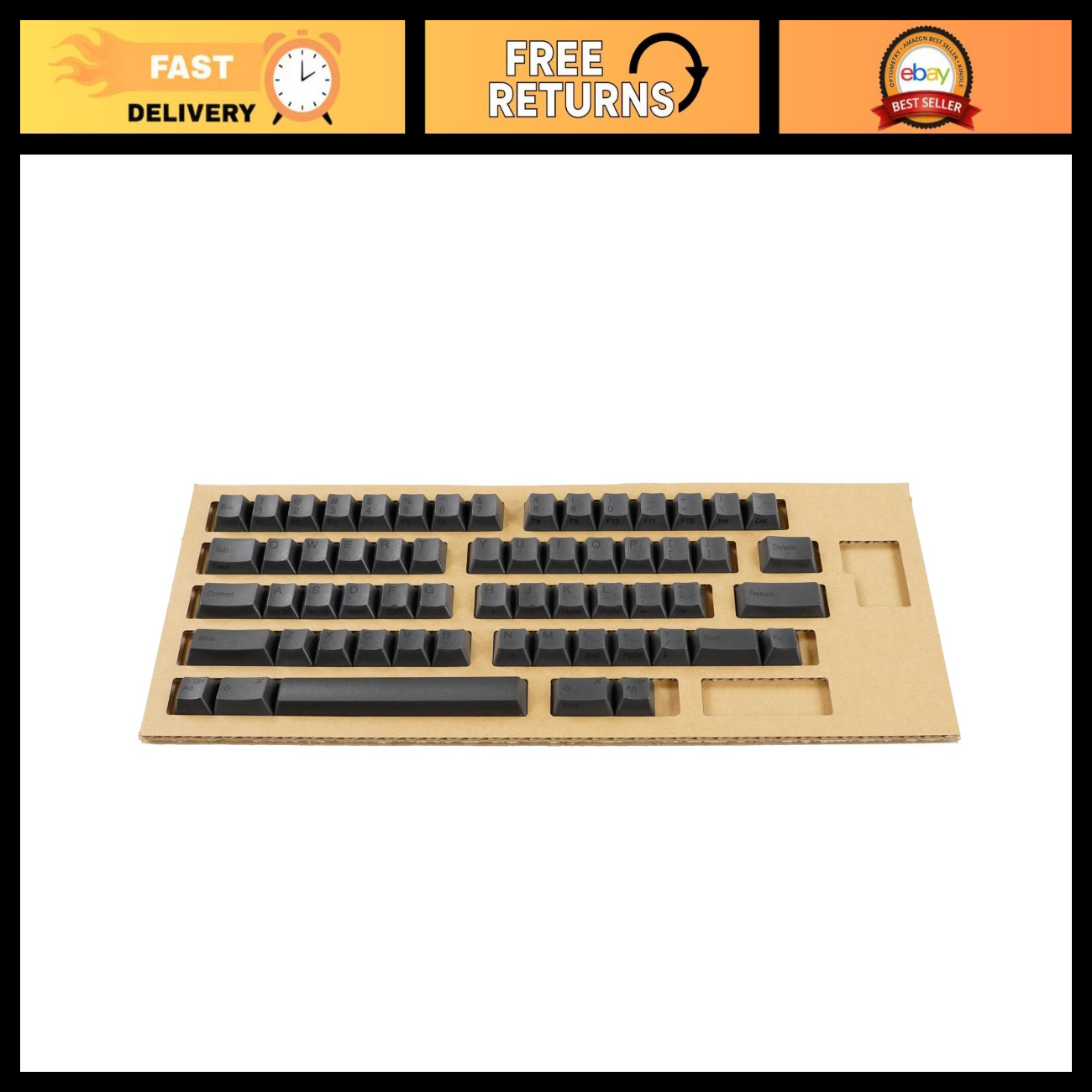 Key Top Set for HHKB English Keyboard - Sumi Black, Custom Replacement Keys